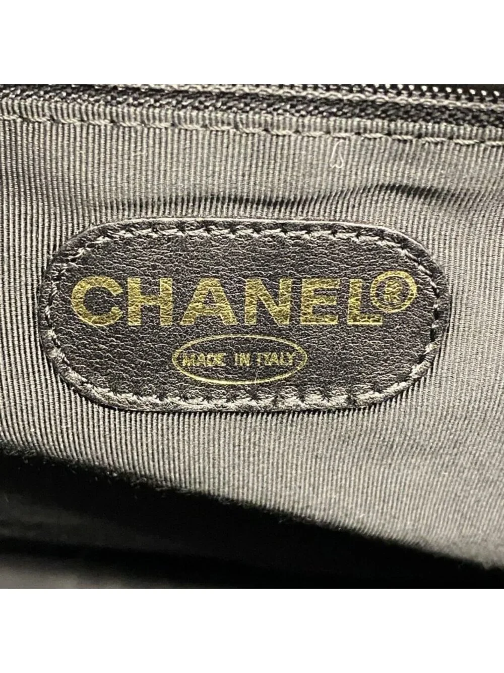 Chanel Tote Leather Black Gold